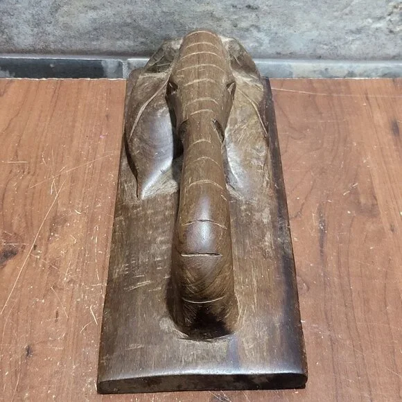 Hand Carved African Wood Door Pull Elephant Handle